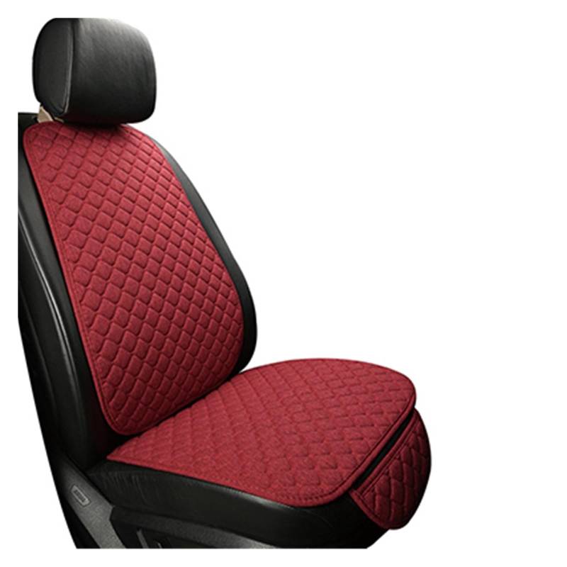 Feoosvx Auto-Sitzbezüge Flachs-Autositzbezug Mit Rückenlehne Und Taschen-Leinenkissen Vorderes Autositz-Schutzpolster Auto-Schonbezug(1 seat red) von Feoosvx