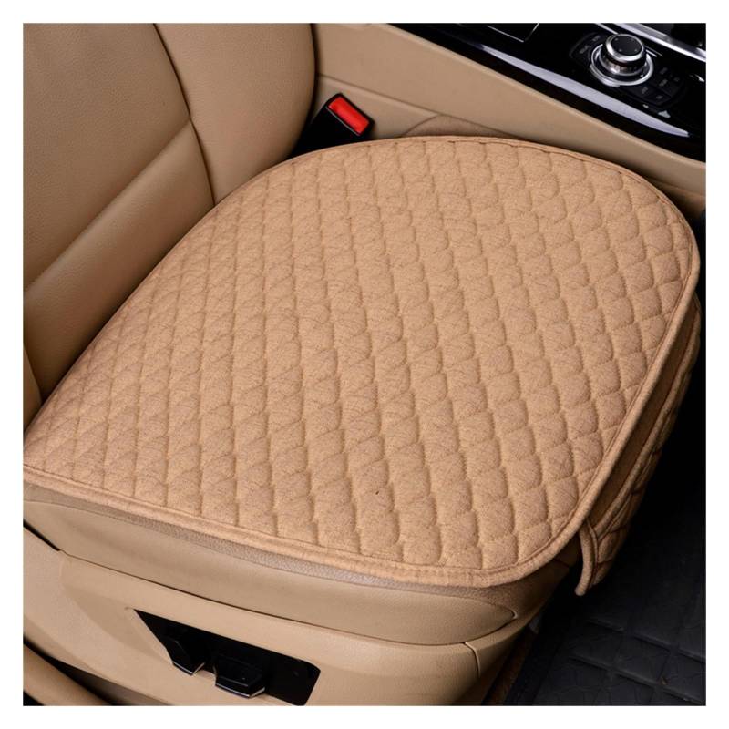 Feoosvx Auto-Sitzbezüge Flachs-Autositzbezug Vorne Und Hinten Leinenstoff Kissen Atmungsaktiv Schutzmatte Universal-LKW SUV Van Auto-Schonbezug(1 beige pad) von Feoosvx