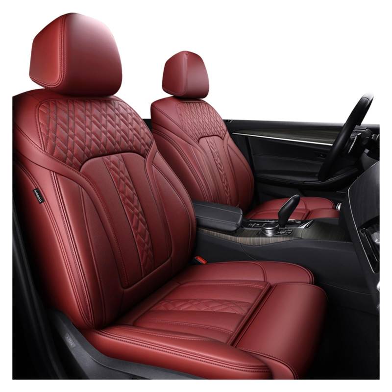 Feoosvx Auto-Sitzbezüge Für 7 5 3 1 Serie X5 X3 X1 Autozubehör Sitzbezüge für 5 Sitze Komplettset Lederspezifisch Auto-Schonbezug(Burgundy) von Feoosvx