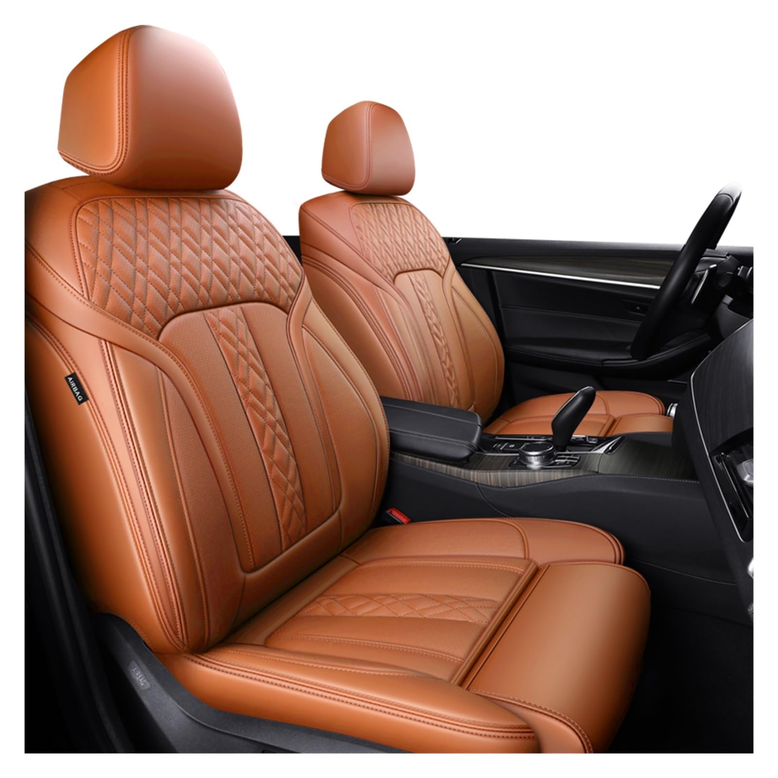 Feoosvx Auto-Sitzbezüge Für 7 5 3 1 Serie X5 X3 X1 Autozubehör Sitzbezüge für 5 Sitze Komplettset Lederspezifisch Auto-Schonbezug(Orange) von Feoosvx