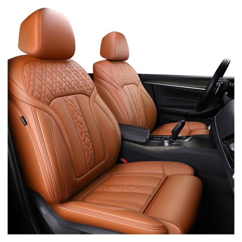 Feoosvx Auto-Sitzbezüge Für 7 5 3 1 Serie X5 X3 X1 Autozubehör Sitzbezüge für 5 Sitze Komplettset Lederspezifisch Auto-Schonbezug(Orange) von Feoosvx