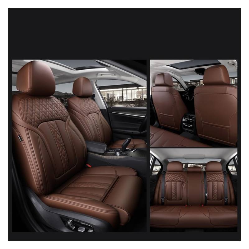 Feoosvx Auto-Sitzbezüge Für 7 5 3 1 Serie X5 X3 X1 Autozubehör Sitzbezüge für 5 Sitze Komplettset Mittelperforiertes Leder Auto-Schonbezug(Coffee) von Feoosvx