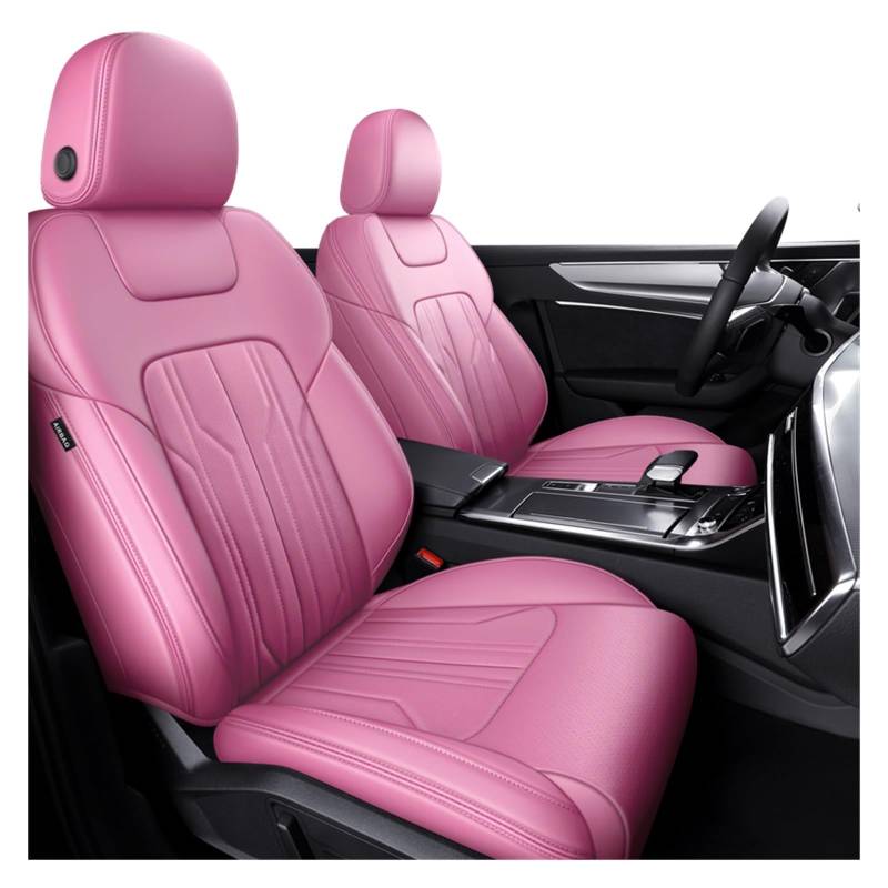 Feoosvx Auto-Sitzbezüge Für A4 A6 Q3 Q5 Autozubehör Sitzbezüge für 5 Sitze Komplettset Leder Auto-Schonbezug(Pink) von Feoosvx