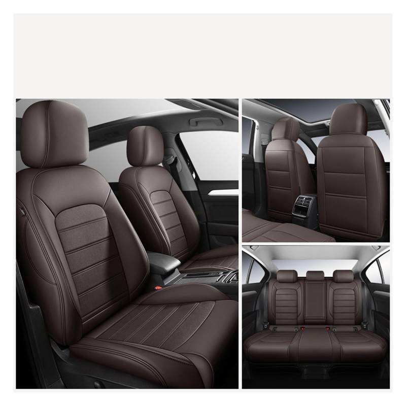 Feoosvx Auto-Sitzbezüge Für A4 B8 A3 8p Tt Mk2 A5 Für Sportback Q3 A6 C8 Q7 4l Q5 Q2 A1 Custom Leder Innen Auto Sitzbezüge Auto-Schonbezug(5Pcs-Coffee) von Feoosvx