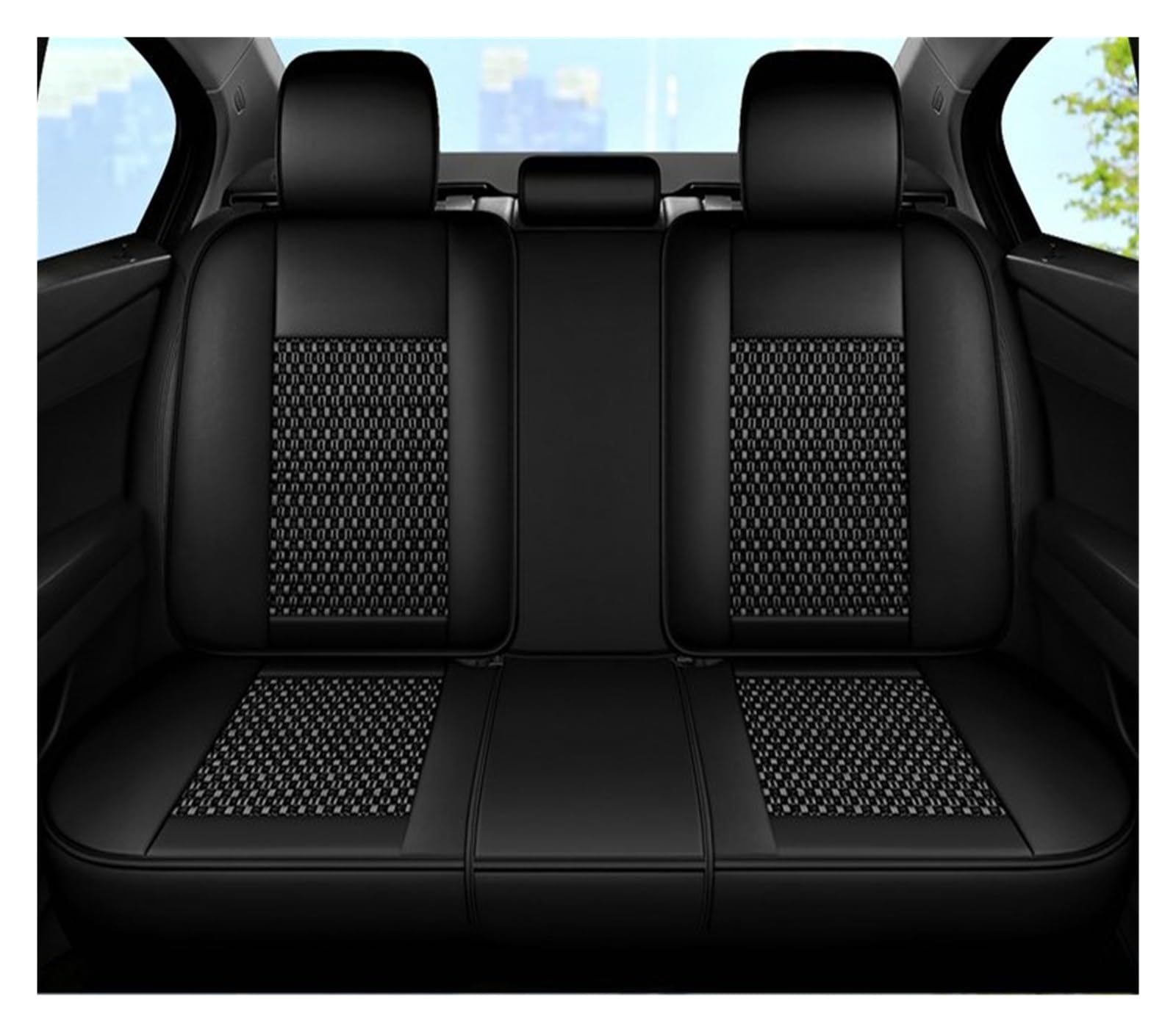 Feoosvx Auto-Sitzbezüge Für CS75 Für Changan CS55 CS35 Plus EIS Seide Atmungsaktive Auto Leder Sitzbezug Auto-Schonbezug(A Back Row A) von Feoosvx