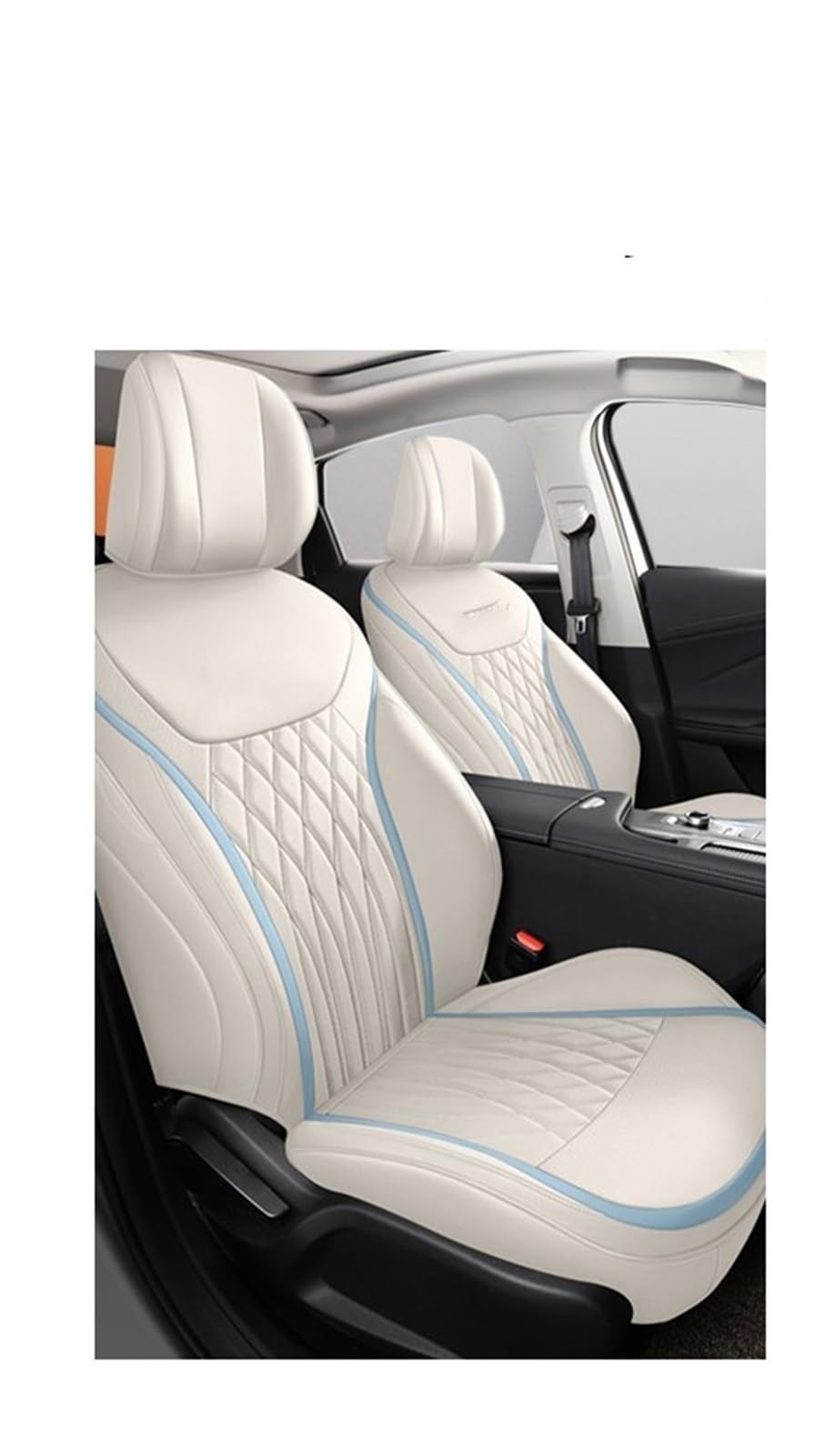 Feoosvx Auto-Sitzbezüge Für Chery Für Arrizo 8 Mit Vorne Und Hinten Komplettset Blau Auto Zubehör Sitz Leder Spezifisch Auto-Schonbezug(Color 6) von Feoosvx