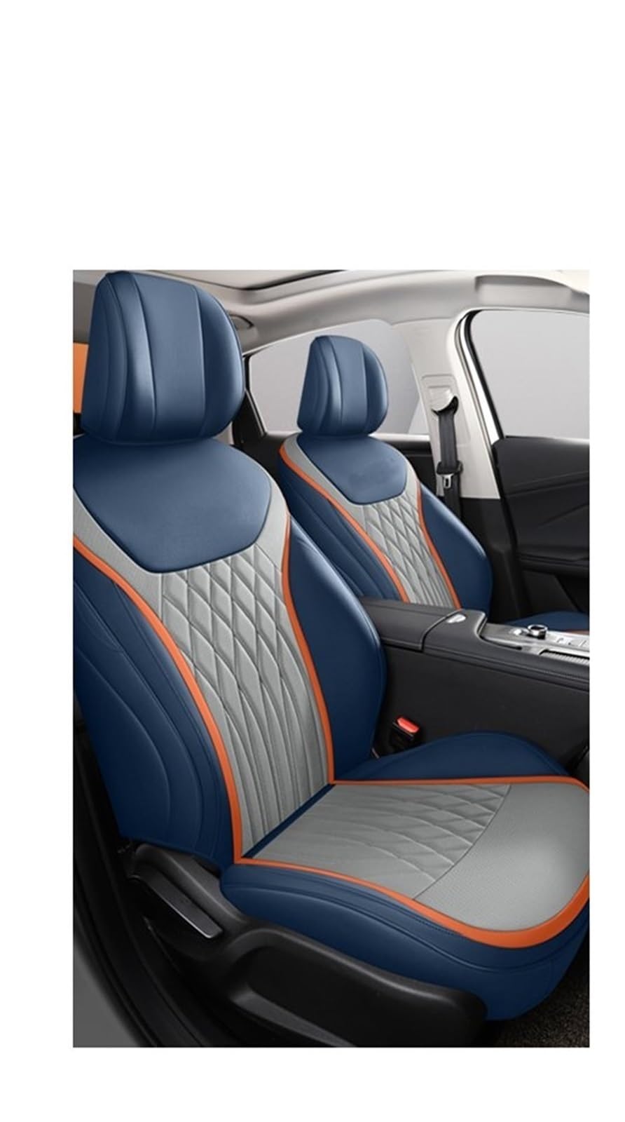 Feoosvx Auto-Sitzbezüge Für Chery Für Arrizo 8 Mit Vorne Und Hinten Komplettset Blau Auto Zubehör Sitz Leder Spezifisch Auto-Schonbezug(Color 7) von Feoosvx