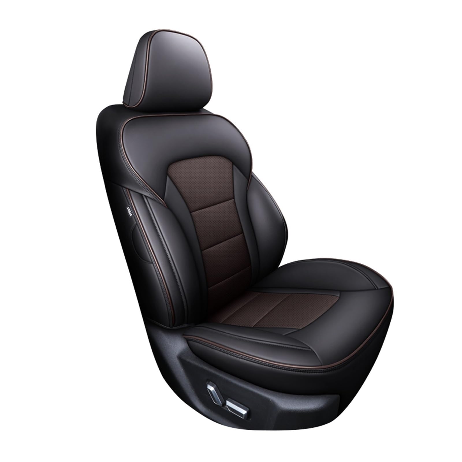 Feoosvx Auto-Sitzbezüge Für Chery Für Arrizo Für Tiggo 4 7 8 Pro 3X Max Auto Sitz Abdeckung Leder Frau Anti-Slip Auto Innen Zubehör Auto-Schonbezug(1Pc-Black Coffee) von Feoosvx