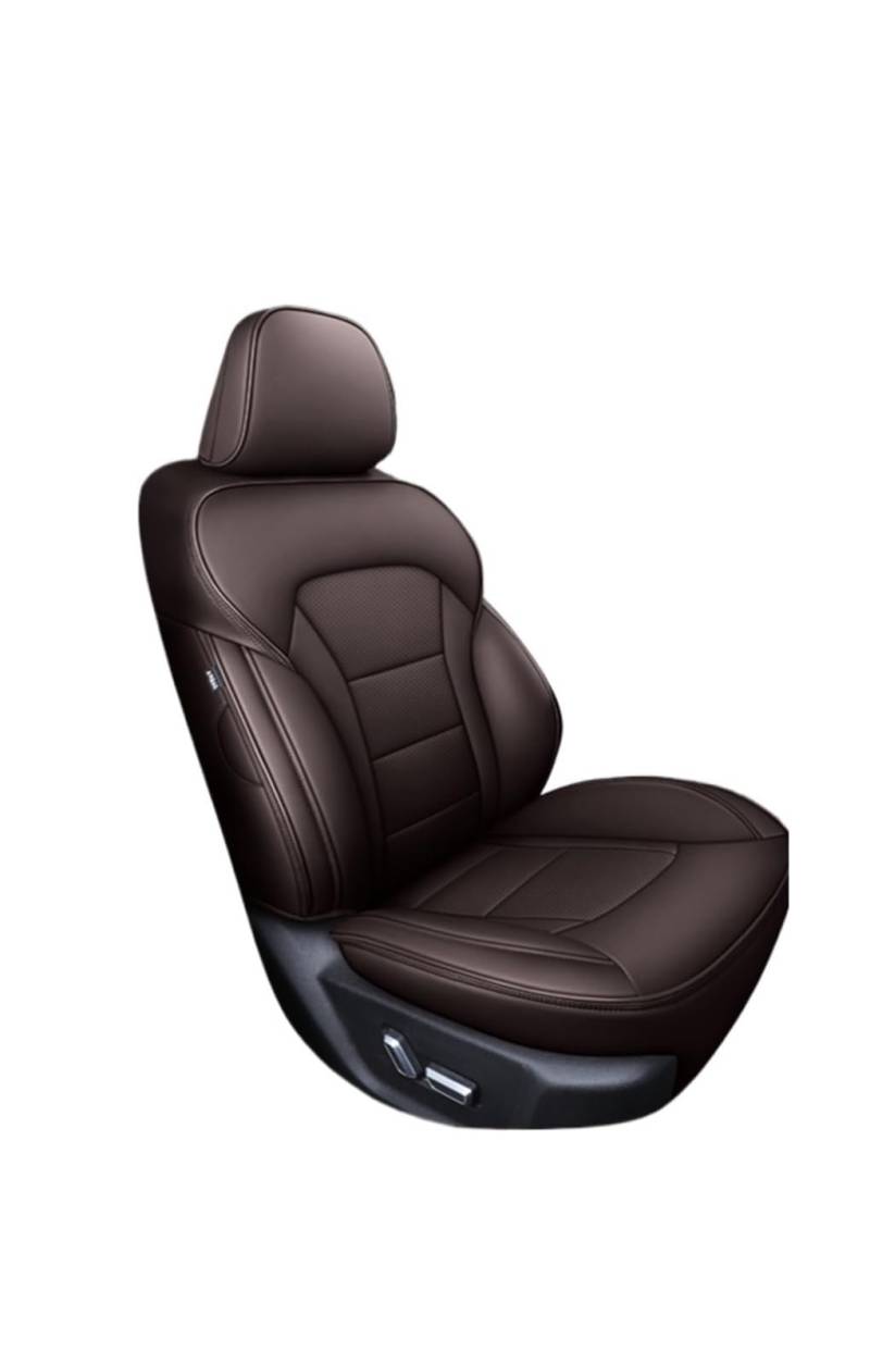 Feoosvx Auto-Sitzbezüge Für Chery Für Arrizo Für Tiggo 4 7 8 Pro 3X Max Auto Sitz Abdeckung Leder Frau Anti-Slip Auto Innen Zubehör Auto-Schonbezug(5Pcs-Coffee) von Feoosvx