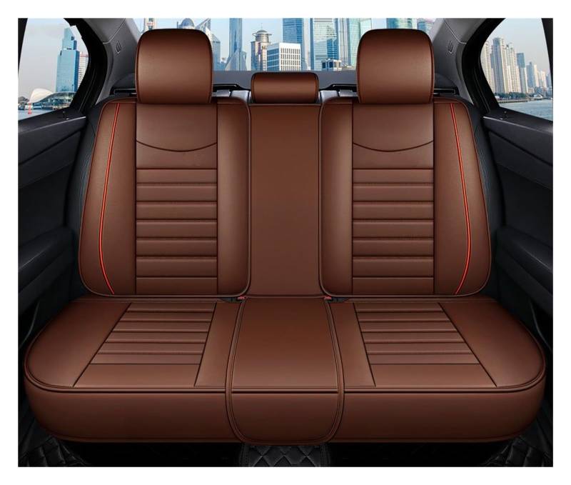 Feoosvx Auto-Sitzbezüge Für Chery Für Tiggo 8 7 Pro Zubehör Schwarz Leder Autositzbezüge Auto-Schonbezug(Rear Seats B) von Feoosvx