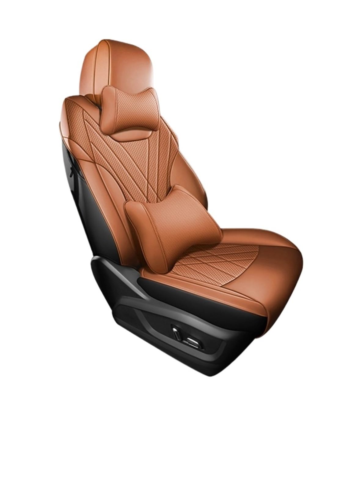 Feoosvx Auto-Sitzbezüge Für Chery Für Tiggo 8 Pro 8 Plus 8Pro Mit Vorne Und Hinten Full Set 5 Sitzer Auto Zubehör Sitzbezüge Leder Auto-Schonbezug(Luxury Brown) von Feoosvx