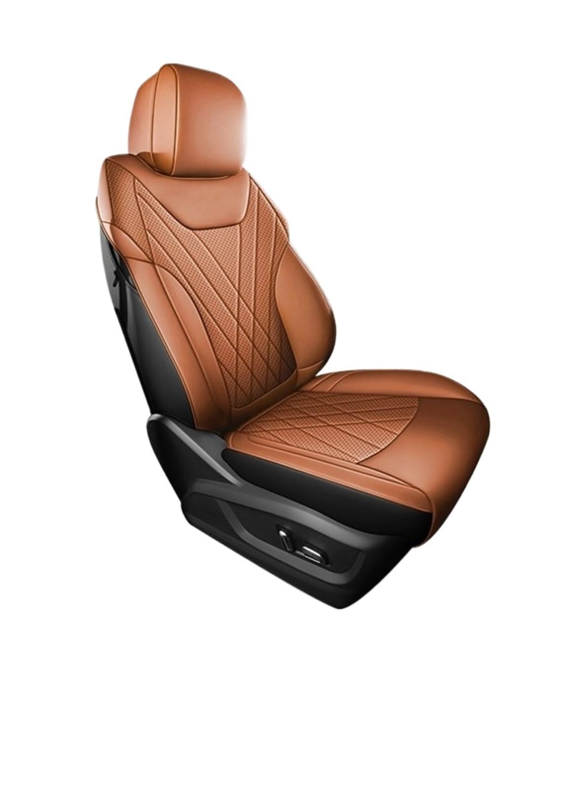 Feoosvx Auto-Sitzbezüge Für Chery Für Tiggo 8 Pro 8 Plus 8Pro Mit Vorne Und Hinten Full Set 5 Sitzer Auto Zubehör Sitzbezüge Leder Auto-Schonbezug(Standard Brown) von Feoosvx