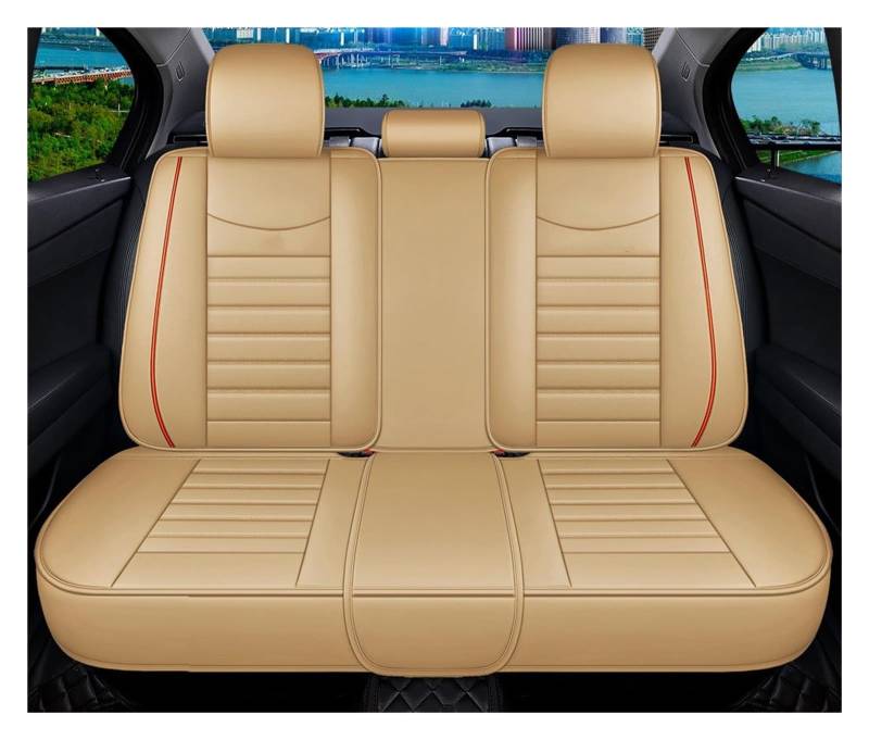 Feoosvx Auto-Sitzbezüge Für Chrysler 200 300C Schwarz Universal Leder Autositzbezüge Zubehör Auto-Schonbezug(Rear Seats F) von Feoosvx