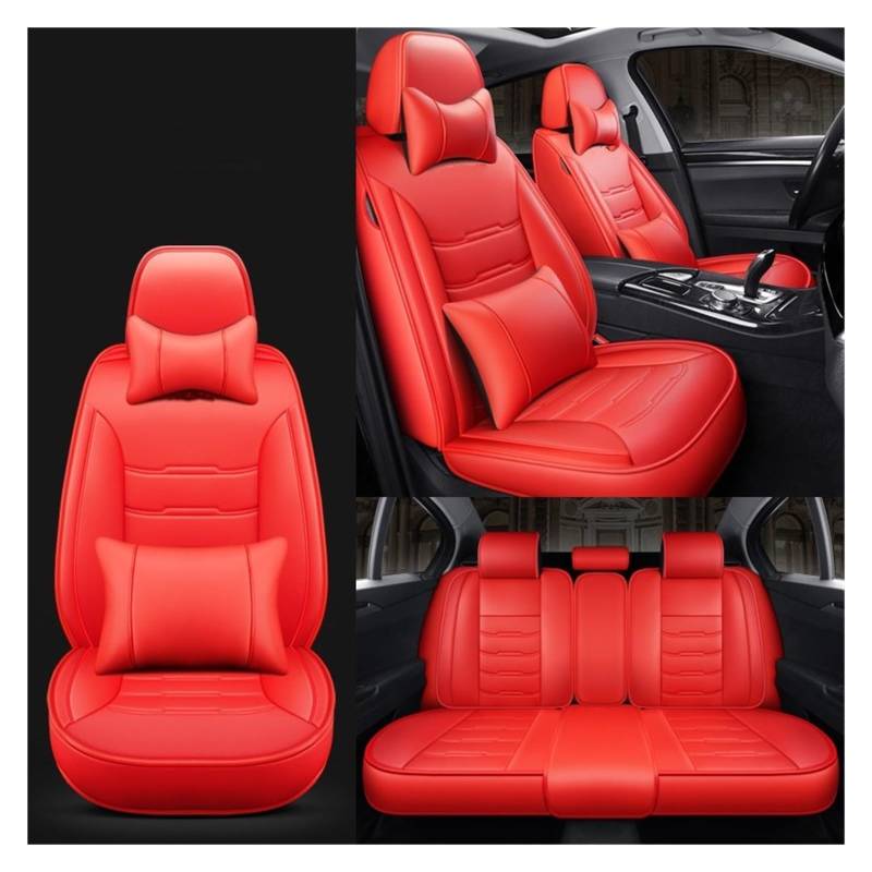 Feoosvx Auto-Sitzbezüge Für Citroen C3 C2 C3 XR C4 Für Kaktus C4 Für Picasso C5 C6 DS3 DS4 DS5 Vollständige Abdeckung Auto Sitz Abdeckung Auto-Schonbezug(Big red 5 Seats a) von Feoosvx