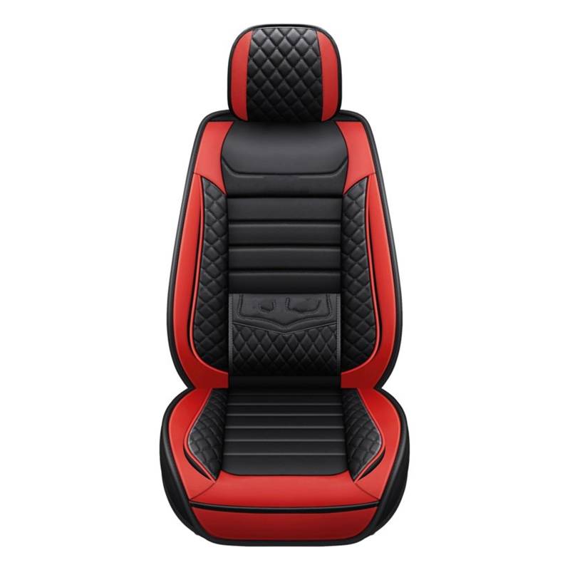 Feoosvx Auto-Sitzbezüge Für DS Für Citroen C3 Für Berlingo Für Aircross C4 Für Kaktus Für Picasso C5 Auto Sitz Abdeckung Universal Auto Leder Zubehör Auto-Schonbezug(1Pcs-Red) von Feoosvx