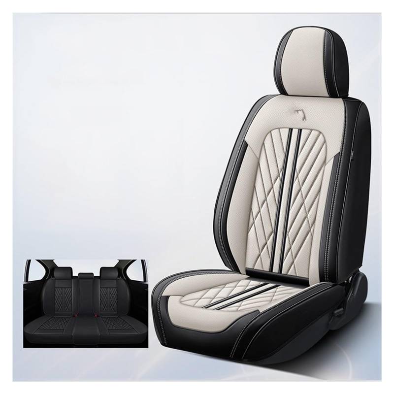 Feoosvx Auto-Sitzbezüge Für FIAT Für Panda Für Clio 2 Universal Leder Auto Sitz Abdeckung Vollen Satz Auto Zubehör Innen Frauen Auto-Schonbezug(5 PCS K) von Feoosvx