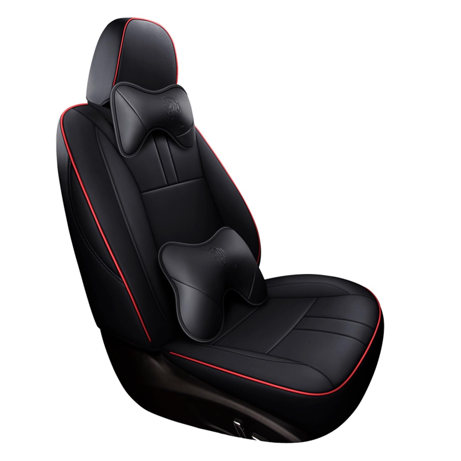 Feoosvx Auto-Sitzbezüge Für GAC Für GS8 Leder Kissen 5 7 Sitze Vorne Und Hinten Komplettes Set Künstliche Leder Auto Sitz Abdeckung Auto-Schonbezug(Luxury Black,5 Seats) von Feoosvx