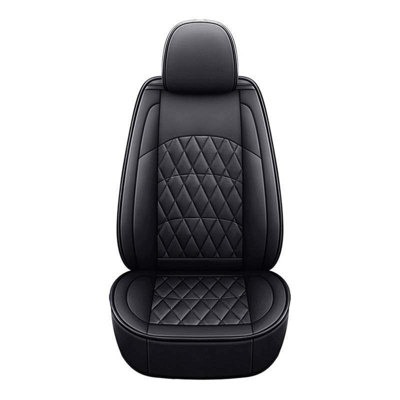 Feoosvx Auto-Sitzbezüge Für Infiniti FX35 ESQ EX25 JX35 M25 M35 QX50 QX56 Q50 QX60 QX70 Pu-Leder Universal Autositzbezug Auto-Schonbezug(Black 1 Seat) von Feoosvx