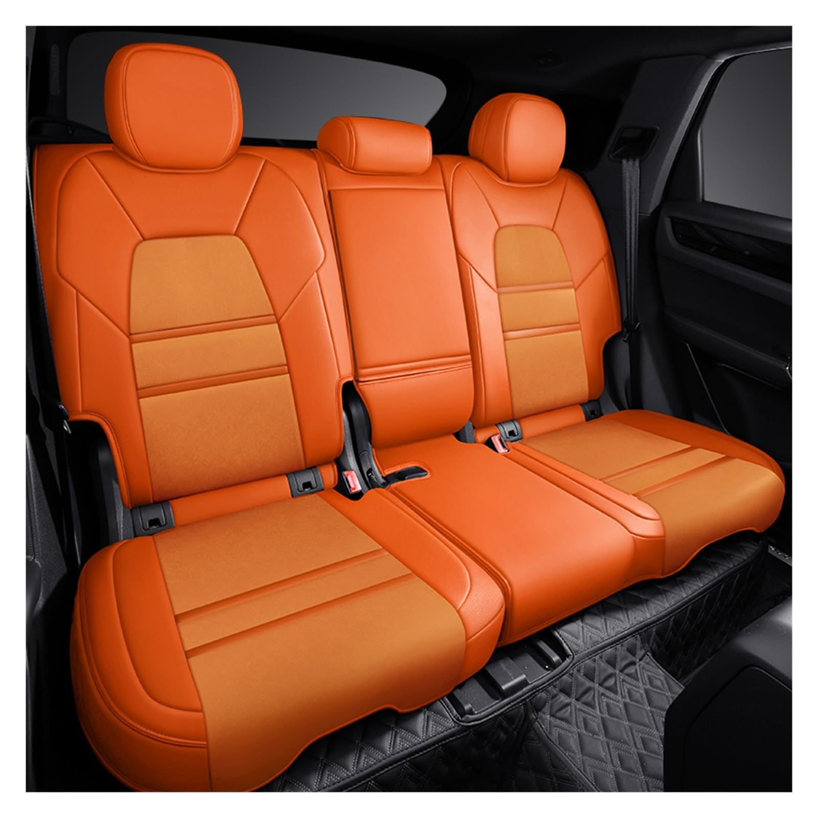 Feoosvx Auto-Sitzbezüge Für Mitsubishi Für Outlander XL 3 Für Lancer X Für Eclipse L200 Für Pajero Für Sport Für Colt Auto Sitzbezüge Zubehör Auto-Schonbezug(Rear Seats 5) von Feoosvx