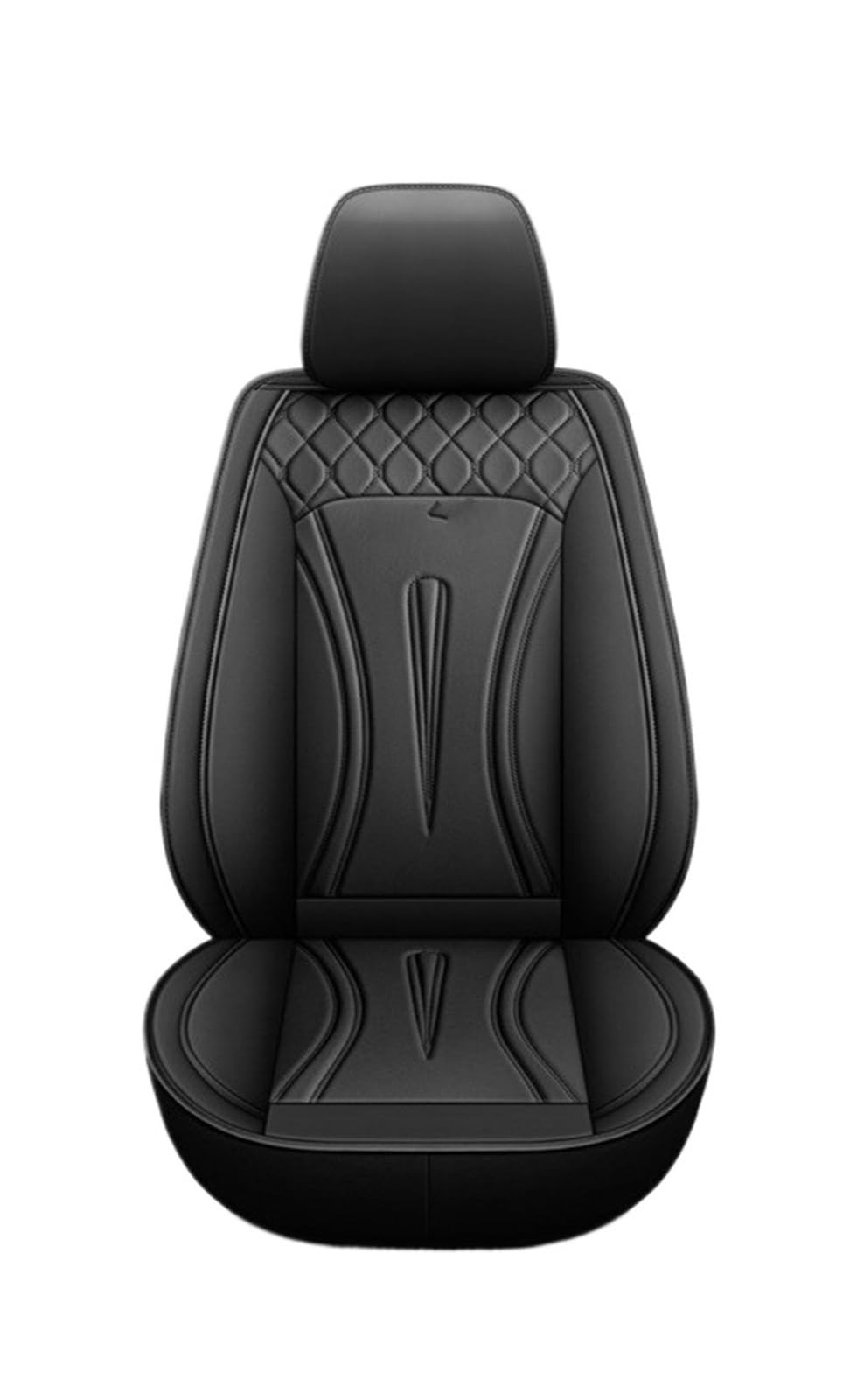 Feoosvx Auto-Sitzbezüge Für Mitsubishi Für Pajero 4 2 Für Sport Für Outlander XL Für ASX Vollständige Abdeckung Universal 5-Sitz Auto Leder Sitzbezug Auto-Schonbezug(All Black) von Feoosvx