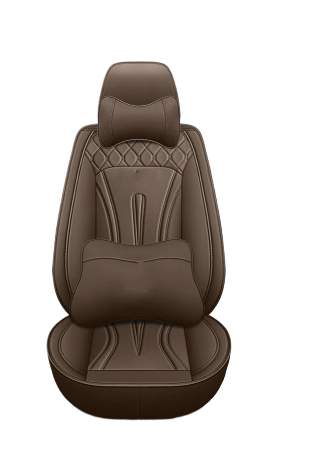 Feoosvx Auto-Sitzbezüge Für Mitsubishi Für Pajero 4 2 Für Sport Für Outlander XL Für ASX Vollständige Abdeckung Universal 5-Sitz Auto Leder Sitzbezug Auto-Schonbezug(Coffee pilow) von Feoosvx