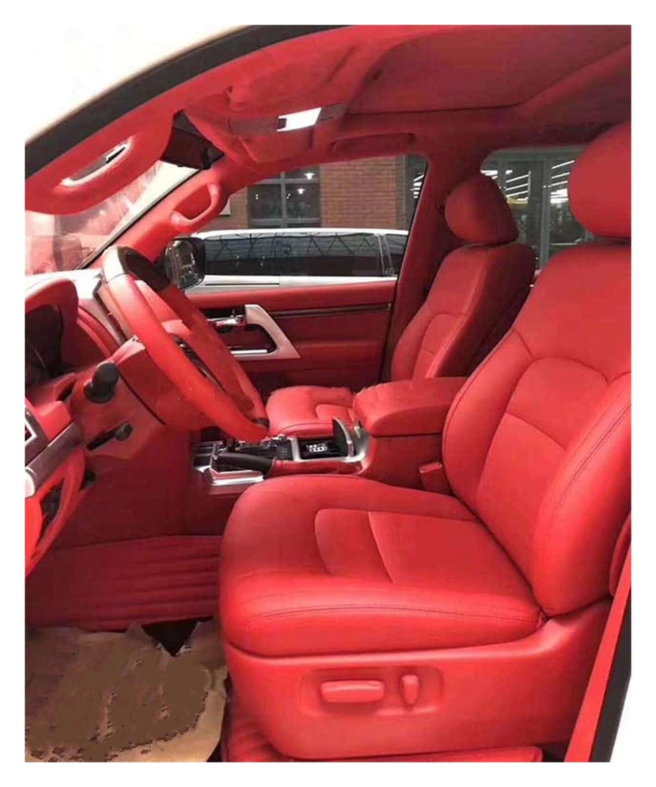 Feoosvx Auto-Sitzbezüge Für Mitsubishi Für Pajero Für Outlander Autositzbezug 2 Oder 3 Reihen Mit 5-8 Sitze Lederbezug Auto-Schonbezug(Red,5 Seats) von Feoosvx