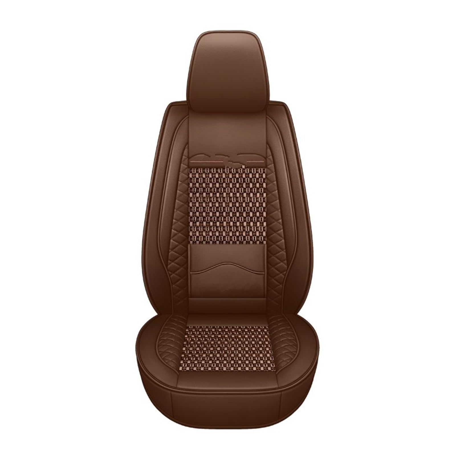 Feoosvx Auto-Sitzbezüge Für SEAT Für Leon Für Ibiza Für Tarraco Für Ateca Für Arona Für Altea Alle Modelle EIS Seide Atmungsaktive Auto Leder Sitzbezug Auto-Schonbezug(Coffee) von Feoosvx