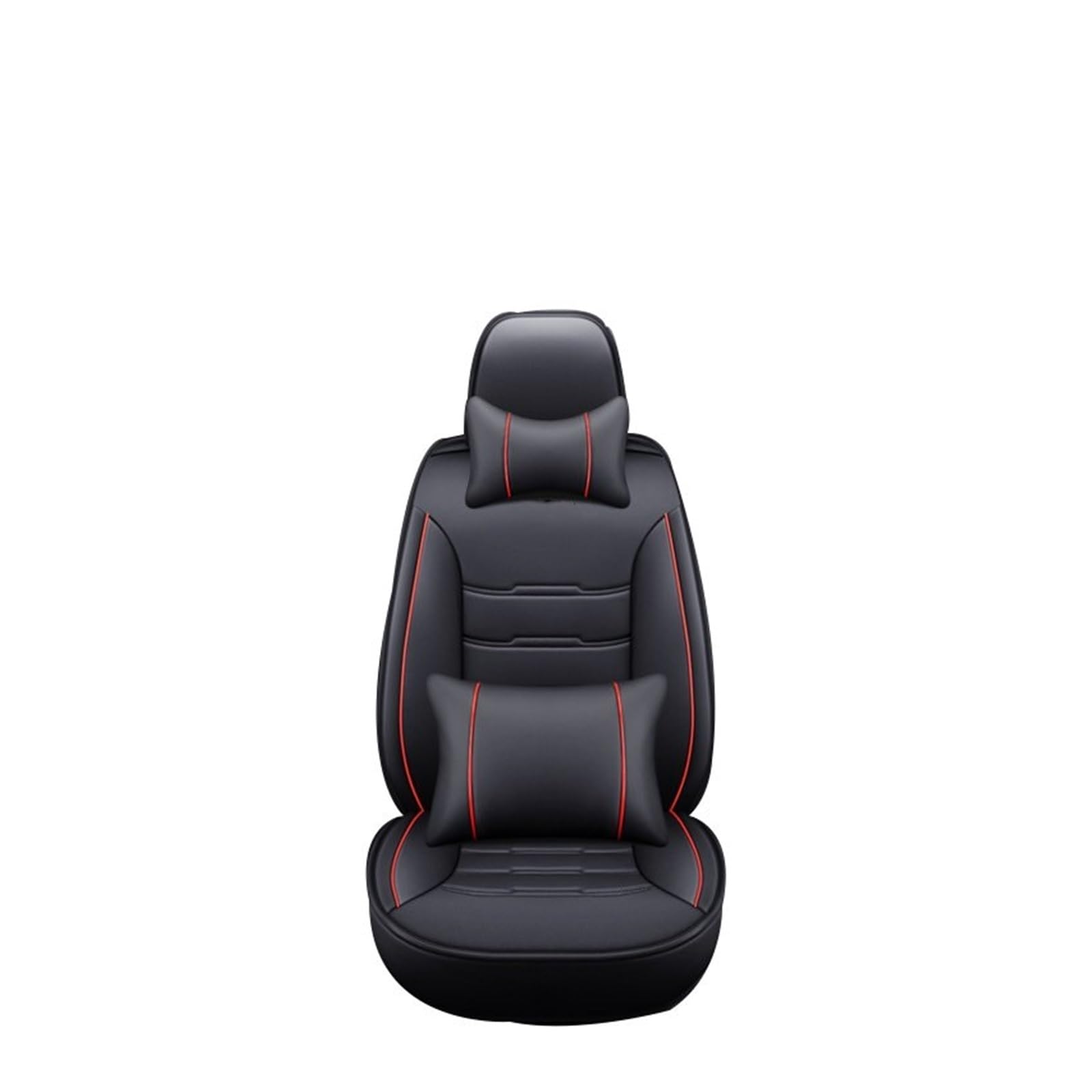 Feoosvx Auto-Sitzbezüge Für Skoda Für Fabia Für Octavia Für Rapid Für Superb Alle Modelle Vollständige Abdeckung Universal Auto Leder Sitzbezug Auto-Schonbezug(Black red Pillow) von Feoosvx