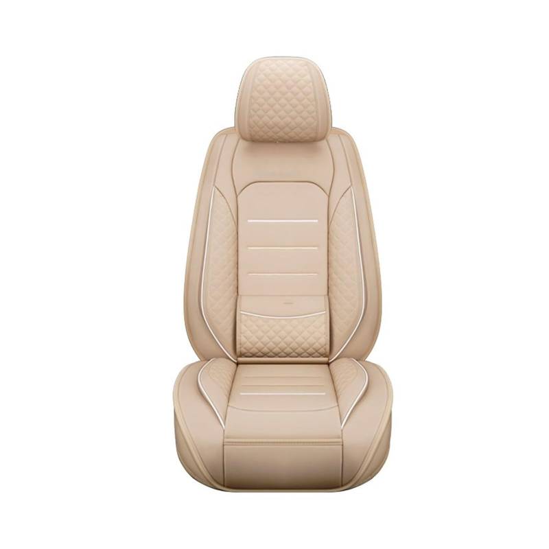 Feoosvx Auto-Sitzbezüge Für Skoda Für Octavia 2 3 A5 A7 Für Tour 3 Für Fabia Für Rapid Für Spaceback Für Superb 3 Auto Sitzbezug Universal Leder Auto-Schonbezug(1Pcs-Beige) von Feoosvx