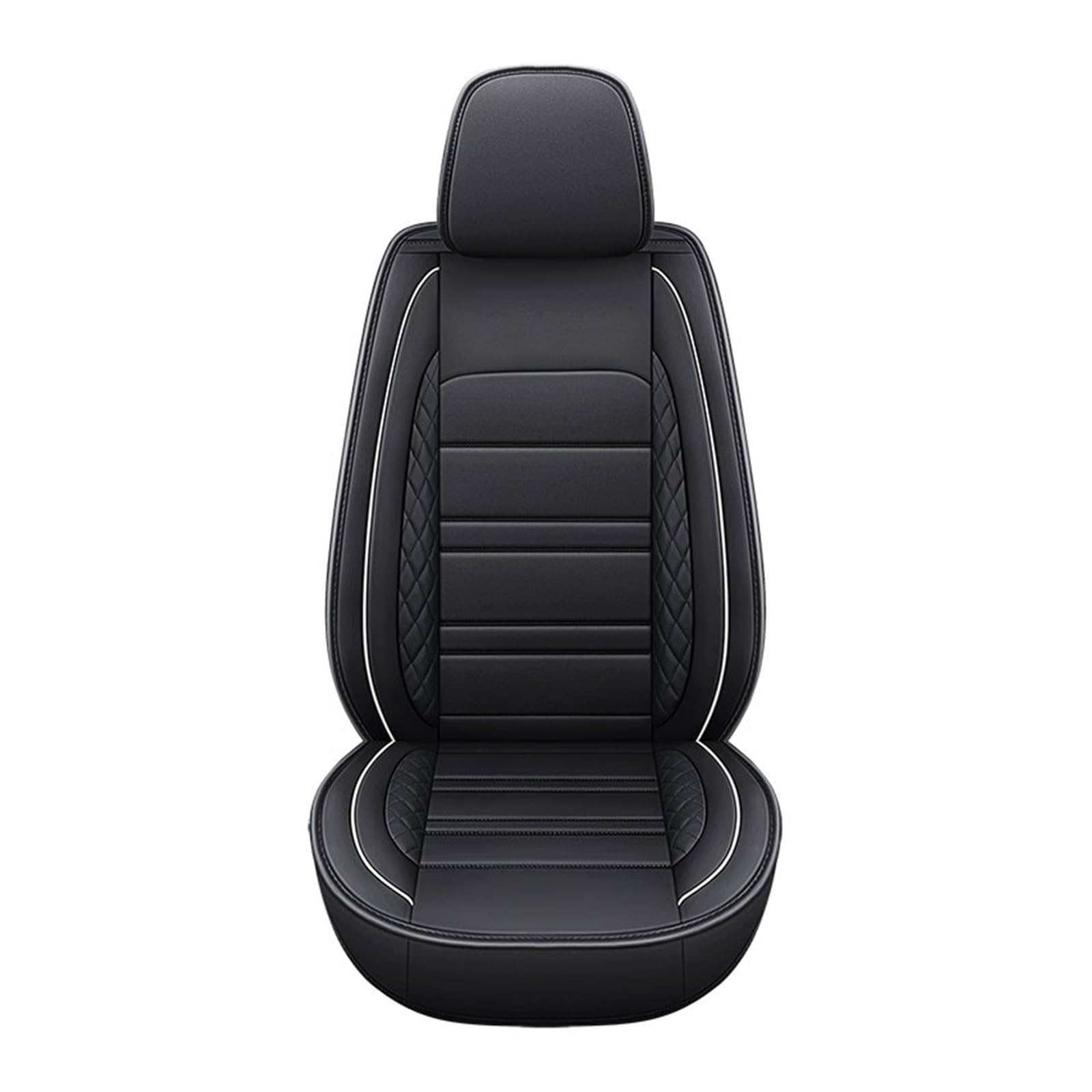 Feoosvx Auto-Sitzbezüge Für SsangYong Für Actyon Für Sport Für Korando Für Kyron Auto Sitz Abdeckung Universal Leder Auto Zubehör Auto-Schonbezug(1Pcs-Black White) von Feoosvx