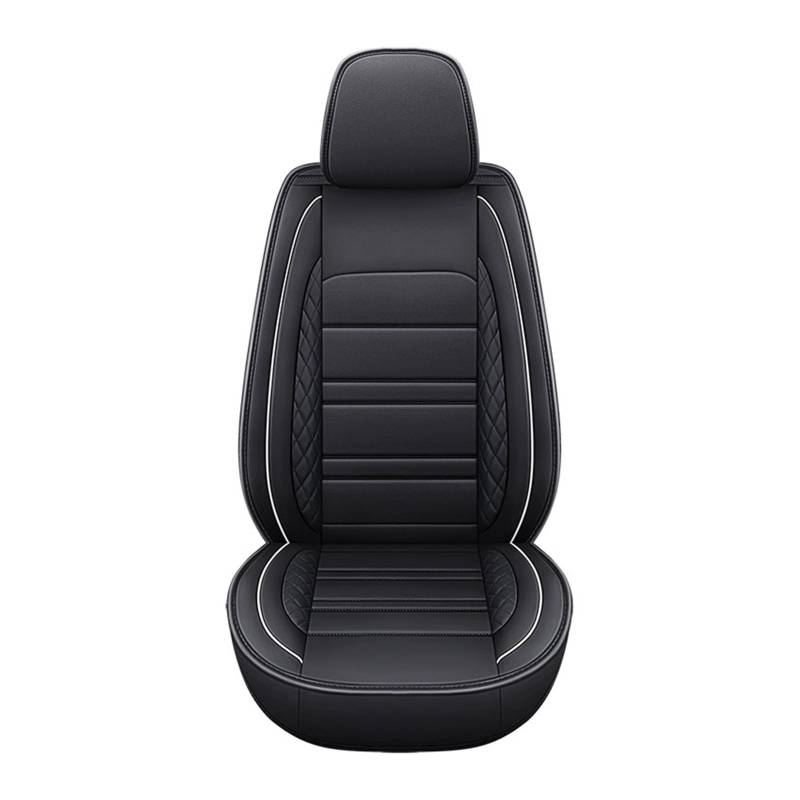 Feoosvx Auto-Sitzbezüge Für SsangYong Für Actyon Für Sport Für Korando Für Kyron Auto Sitz Abdeckung Universal Leder Auto Zubehör Auto-Schonbezug(1Pcs-Black White) von Feoosvx