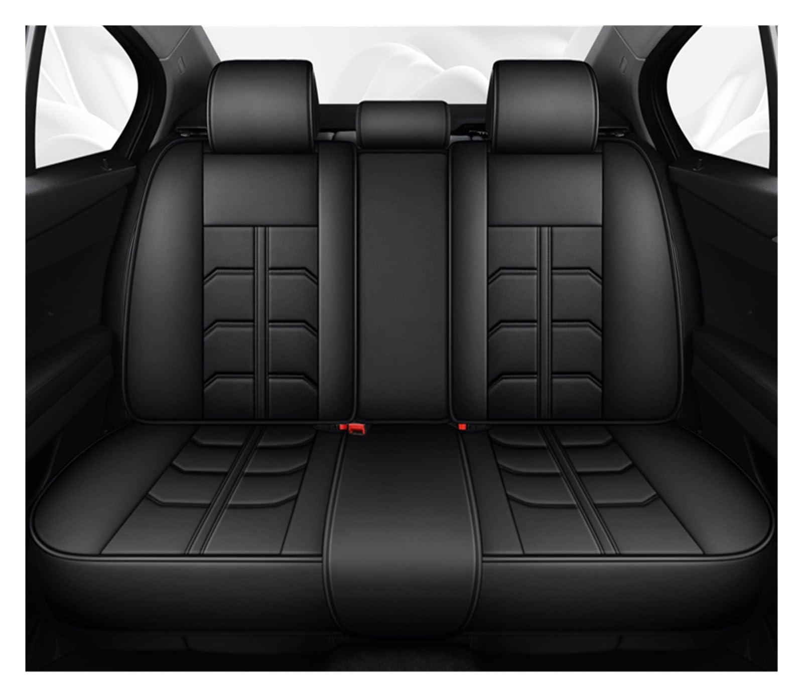 Feoosvx Auto-Sitzbezüge Für Suzuki Für Swift Für Grand Für Vitara Für Ignis Für Sx4 S Cross Universelle wasserdichte Leder Auto Sitz Abdeckung Auto-Schonbezug(Rear Seats-Black) von Feoosvx