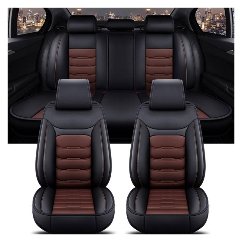 Feoosvx Auto-Sitzbezüge Für X5 E87 X1 X2 X3 X4 X6 X7 M3 M4 M5 Alle Automodelle Universal Autositzbezug Auto-Schonbezug(Black Coffee 5 Seat) von Feoosvx