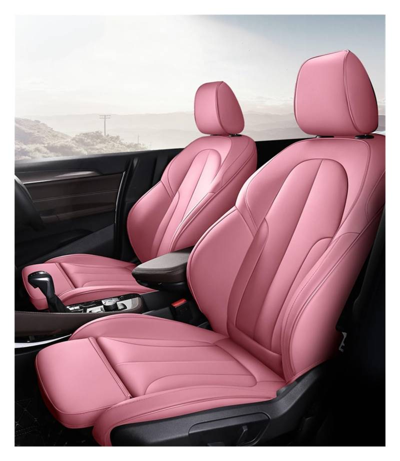 Feoosvx Auto-Sitzbezüge Für X5 X6 Z4 E53 E70 E71 E72 E85 E86 E89 F15 Autositzbezüge Set Leder Komplettset Auto-Schonbezug(PINK) von Feoosvx