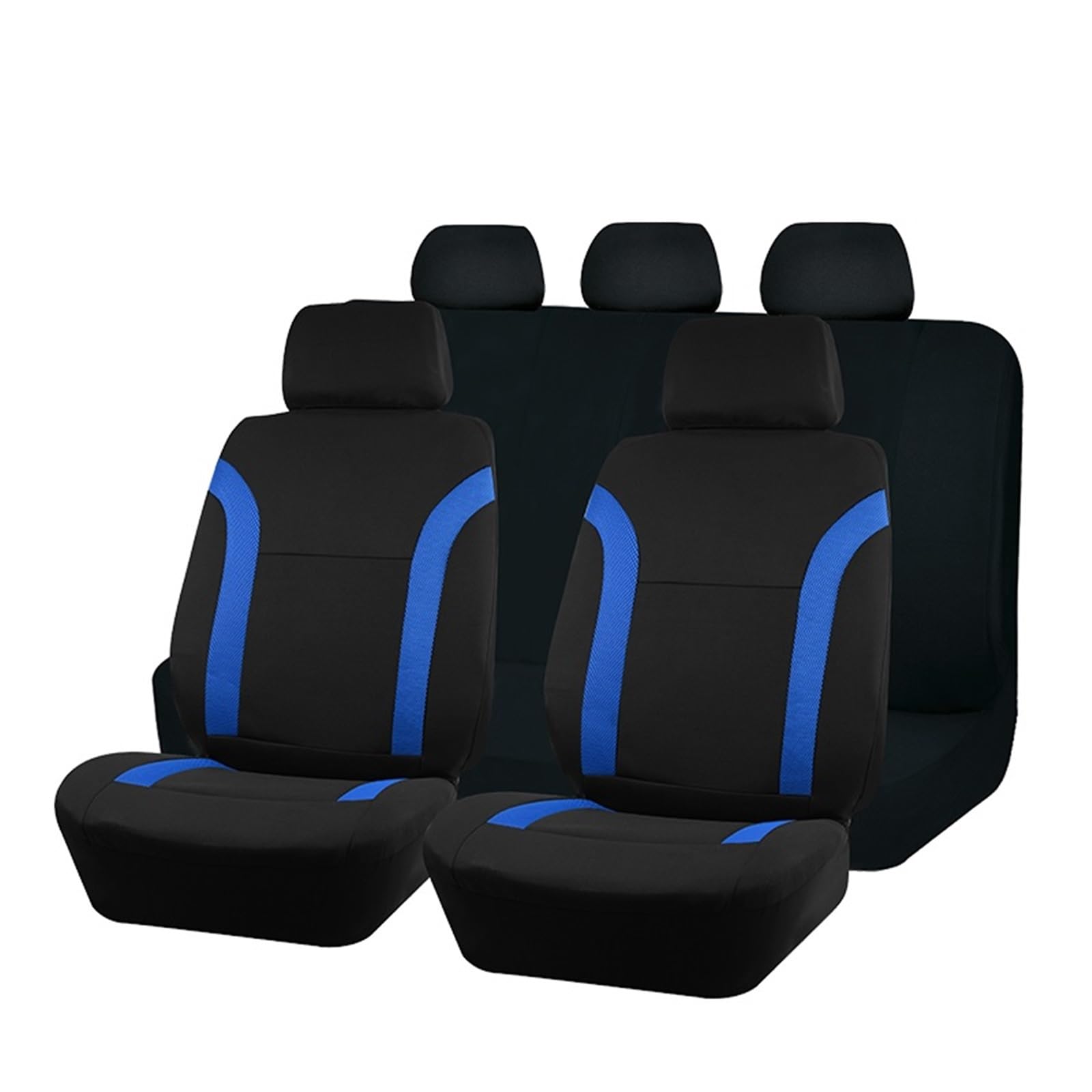 Feoosvx Auto-Sitzbezüge Universelles Polyester-Autositzbezug-Set Passend Für Die Meisten Autos Einfarbiger Stoff Zweifarbig Stilvoller Autozubehör-Sitzschutz Auto-Schonbezug(A Blue 5 seat) von Feoosvx