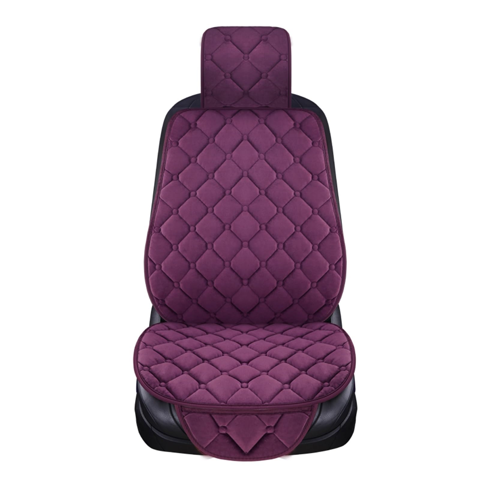 Feoosvx Auto-Sitzbezüge Winter Warme Auto Sitz Abdeckung Plüsch Baumwolle Sitzkissen Anti-Slip Universal Vorne Hinten Sitz Pad Für Fahrzeug Auto-Schonbezug(1 seat Purple) von Feoosvx