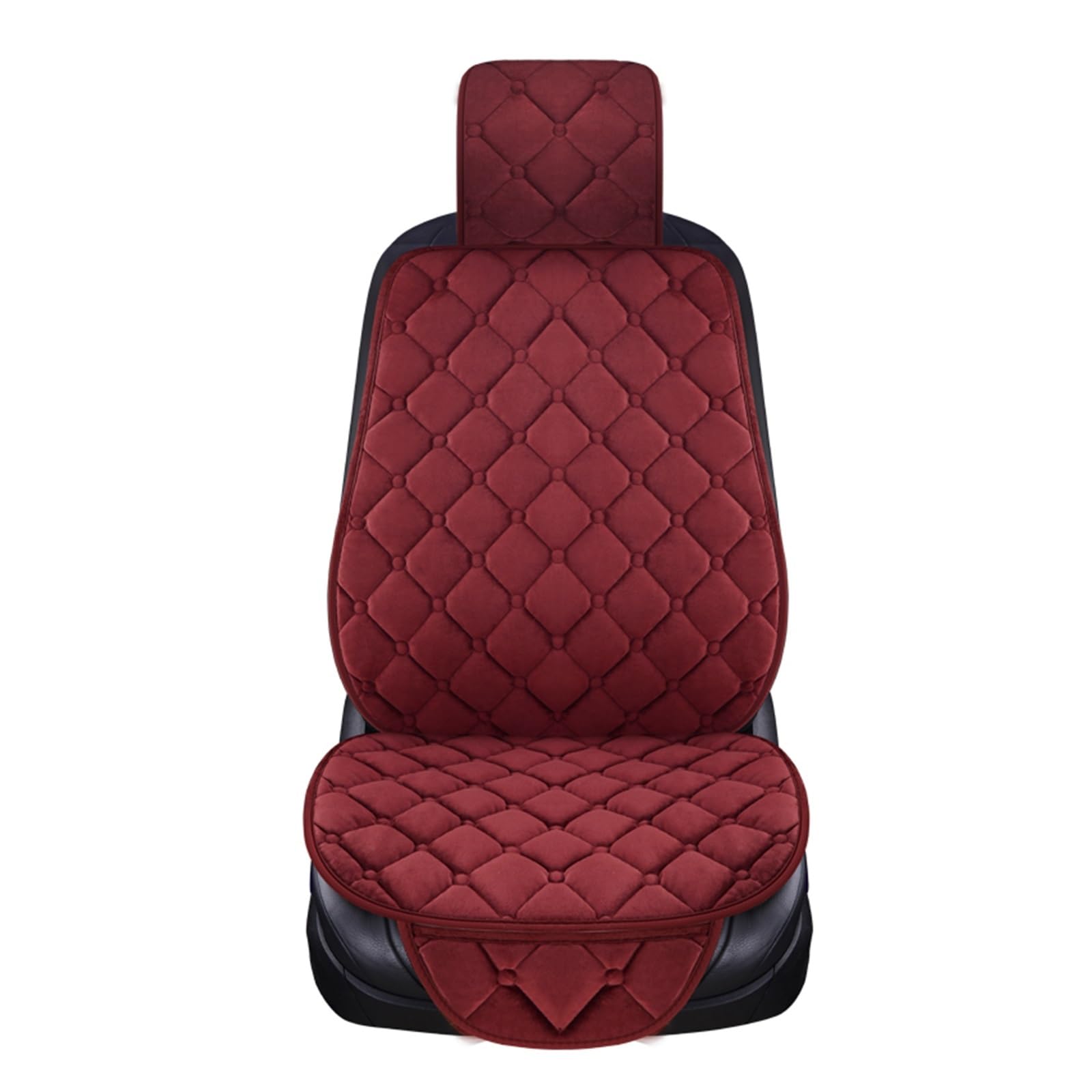 Feoosvx Auto-Sitzbezüge Winter Warme Auto Sitz Abdeckung Plüsch Baumwolle Sitzkissen Anti-Slip Universal Vorne Hinten Sitz Pad Für Fahrzeug Auto-Schonbezug(1 seat red) von Feoosvx