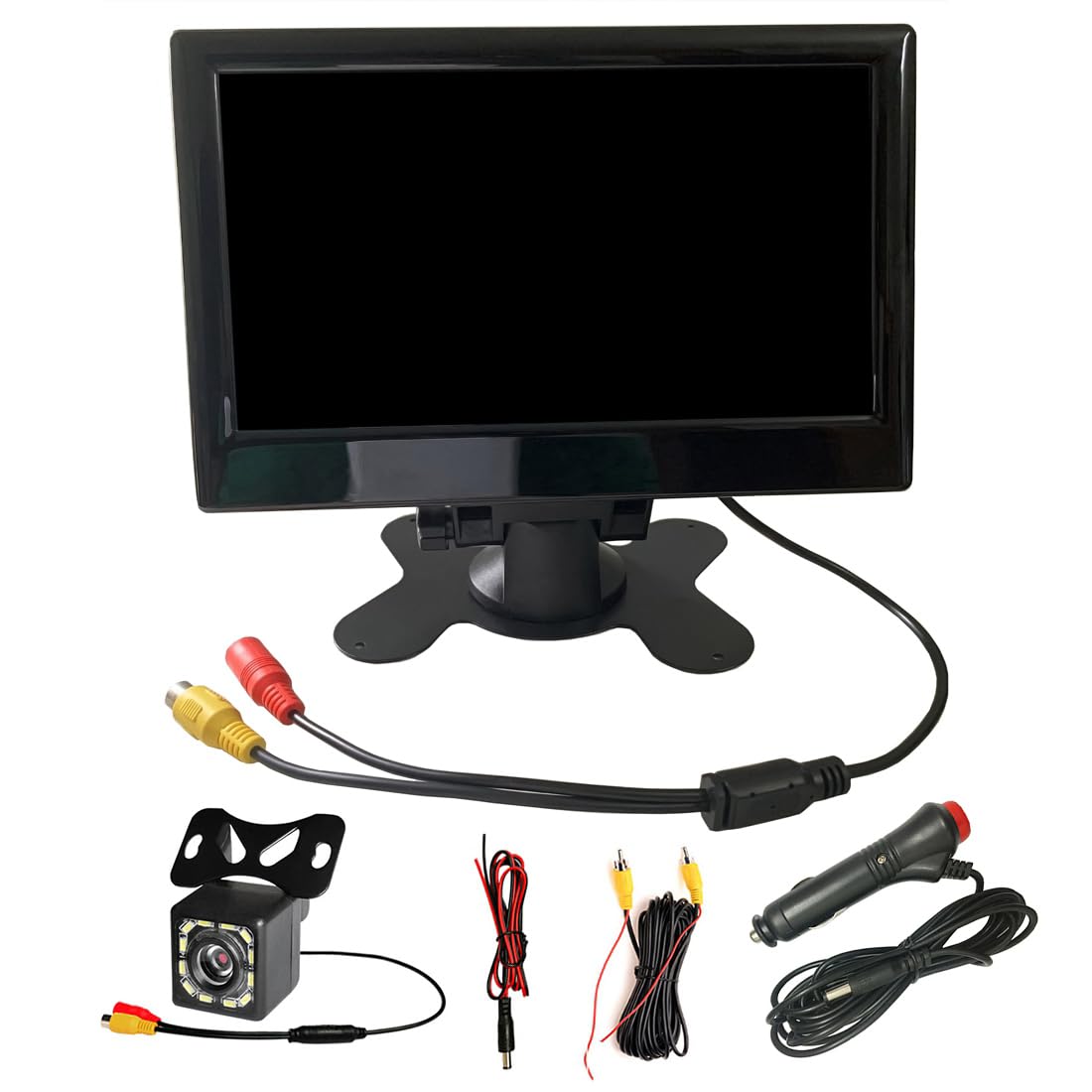 Feriany 12V-24V 7-TFT-LCD-Farb-HD-Monitor mit 12LED-Lichtkamera für Auto-CCTV-Rückfahrkamera, Elektronische Ersatzteile für Autos von Feriany