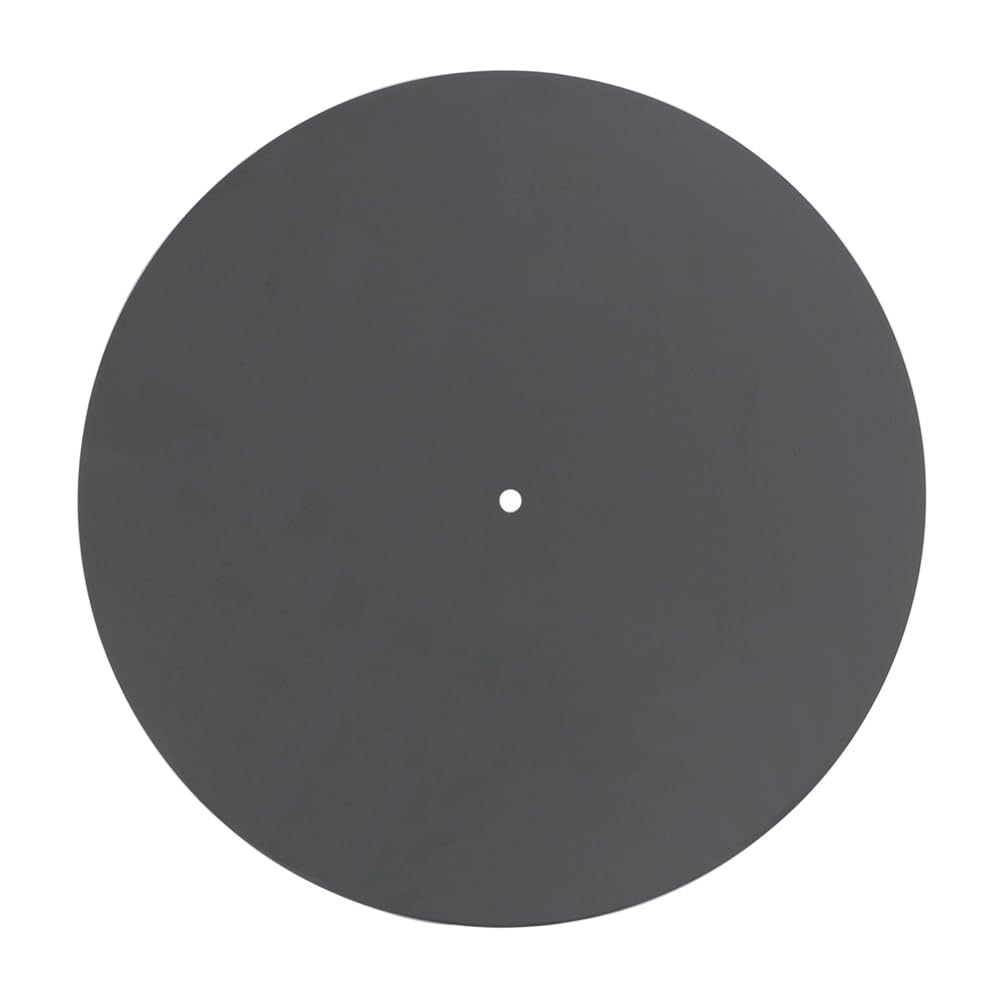 Feriany Acryl-Plattenspielermatte Reduziert Statische Aufladung, und Lärm, Schallplattenteller-Slipmat für 12-Plattenspieler, Schwarz von Feriany