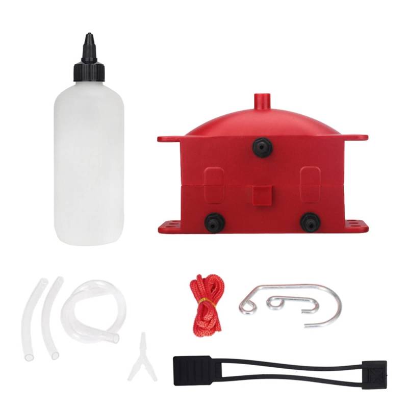 Ferleiss Motorrad Kette Reinigungsmaschine Kit Bürste Reiniger Werkzeug für Universal Motorrad Ketten Schmiergerät Rot von Ferleiss