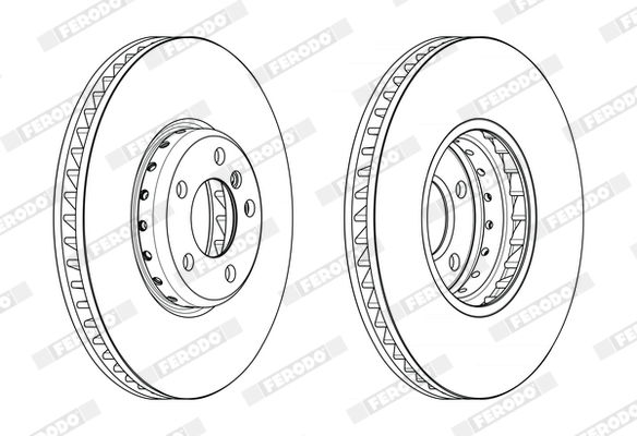 Bremsscheibe Vorderachse links Ferodo DDF2043LVC-1 von Ferodo