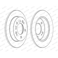 Bremsscheiben FERODO DDF1874C hinten, voll, 2 Stück von Ferodo