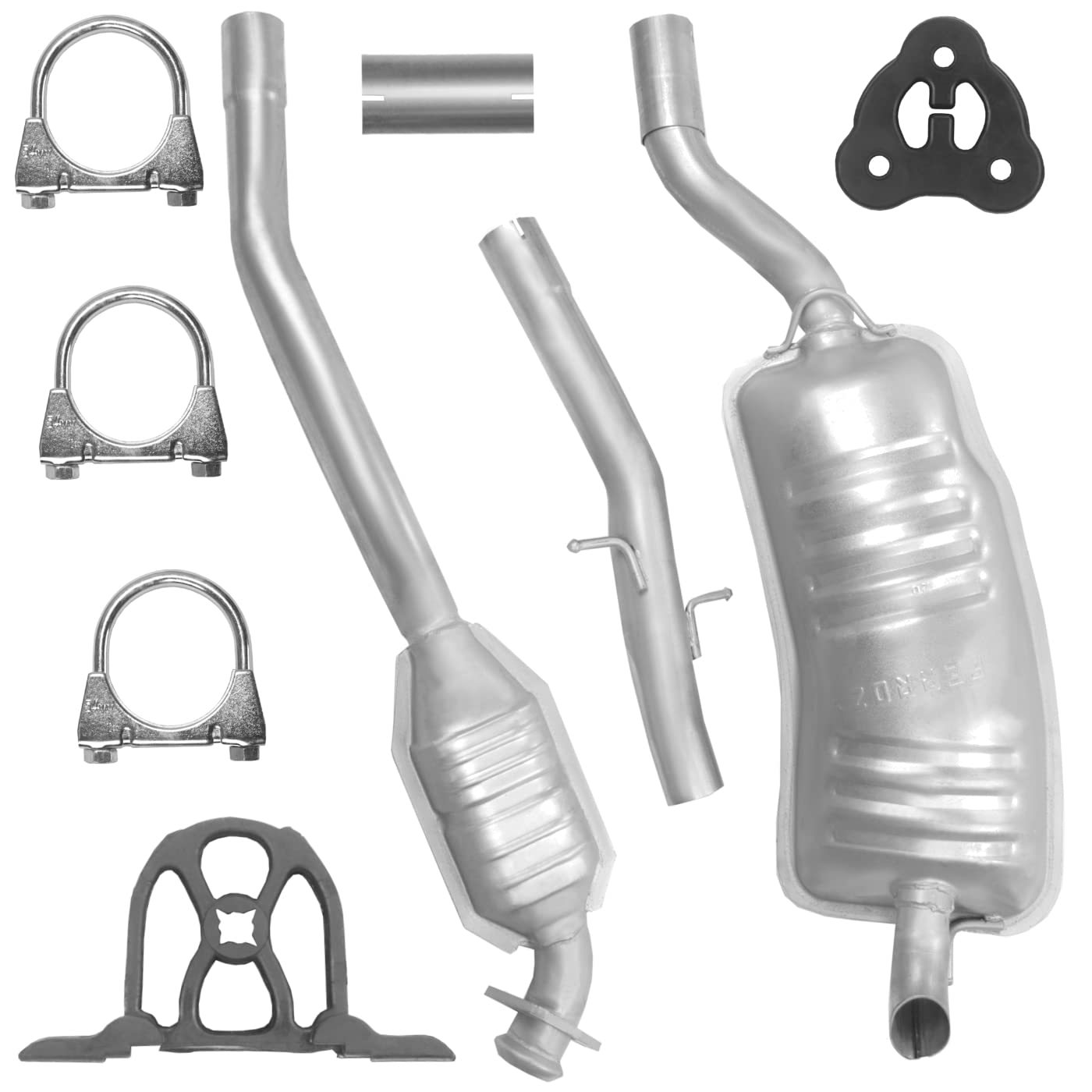 Auspuff Auspuffanlage Schalldämpferset für BMW 3 318 D 320 D E46 12.1997-12.2005 2.0 TD von Ferroz