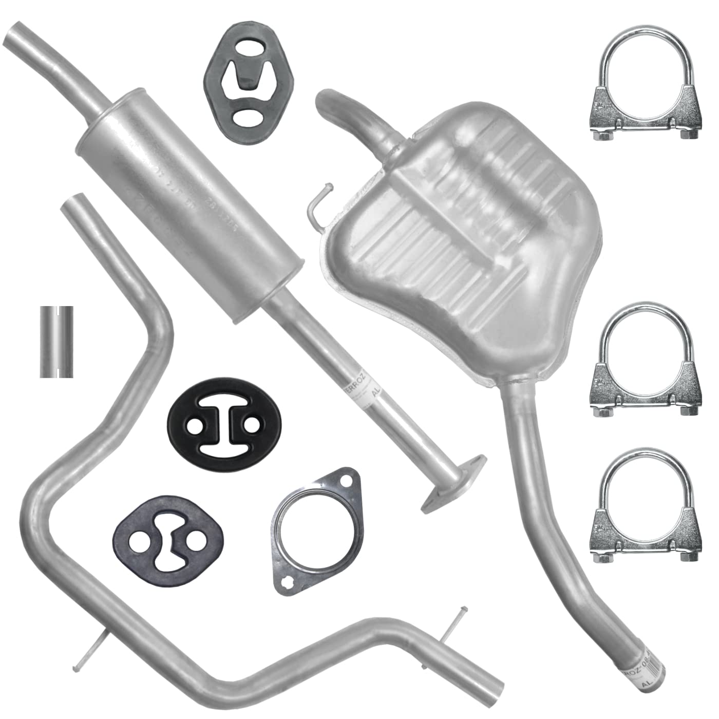Ferroz Schalldämpferset Mitteltopf + Auspuff-Endtopf + Montagesatz von Ferroz