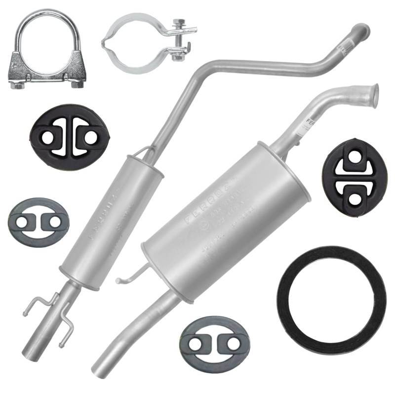 Ferroz Schalldämpferset Mitteltopf + Auspuff-Endtopf + Montagesatz von Ferroz