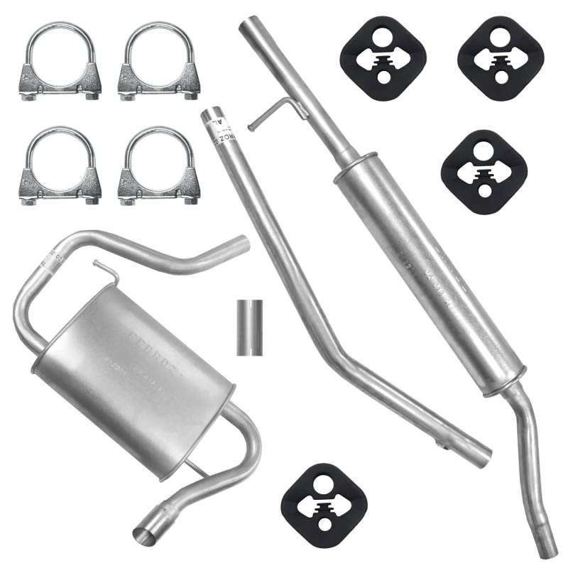 Ferroz Schalldämpferset Mitteltopf + Auspuff-Endtopf + Montagesatz von Ferroz