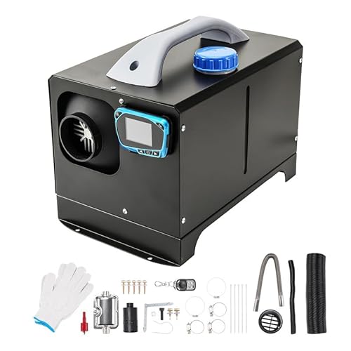 Dieselheizung All-in-One,5 kW 12 V Standheizung Diesel Diesel-Luft-Auto-Parkheizung mit verbessertem LCD-Schalterdisplay und Fernbedienung, schnelles Aufheizen, für Wohnmobil, Garage, LKW, Boot, Rot von Fesuda