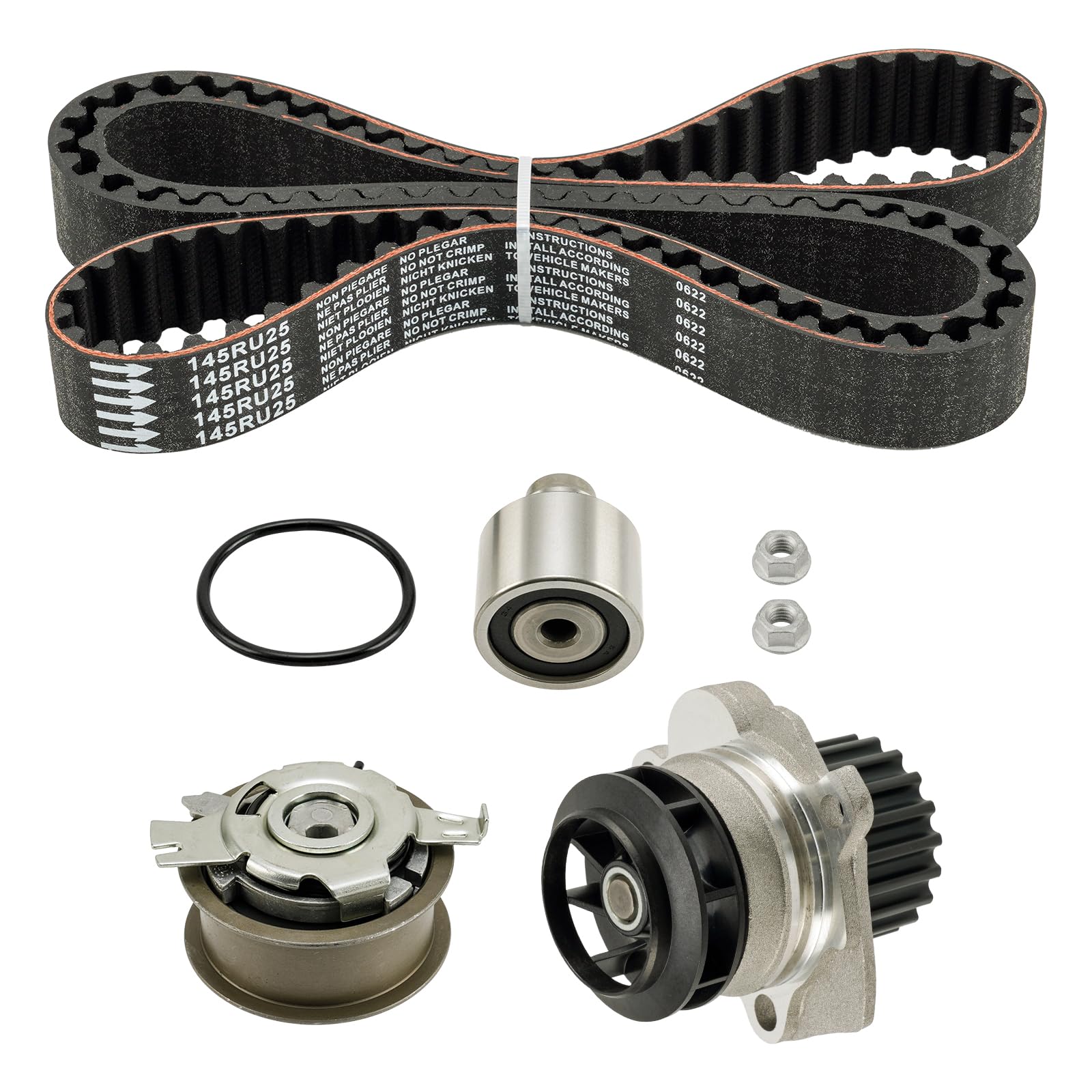 Fesuda Wasserpumpe+Zahnriemensatz WK3016 Timing Belt Kit für VW Touran/Passat/Sharan/Golf 2005-2010, Audi A3 Sportback/A4 B6/A4 B7/A3 von Fesuda