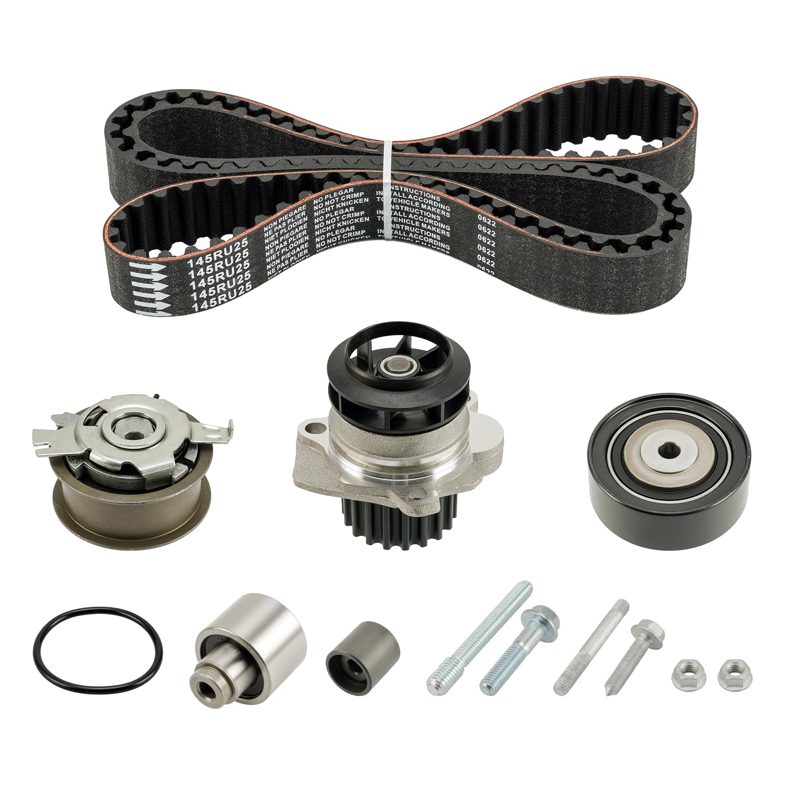 Fesuda Wasserpumpe+Zahnriemensatz WK3039 Timing Belt Kit für VW Tiguan/Golf/Polo V 2009-2015, Audi A4 B8/Q5/Q3/A3 Sportback/A6 C7 Avant 2006-2013 von Fesuda