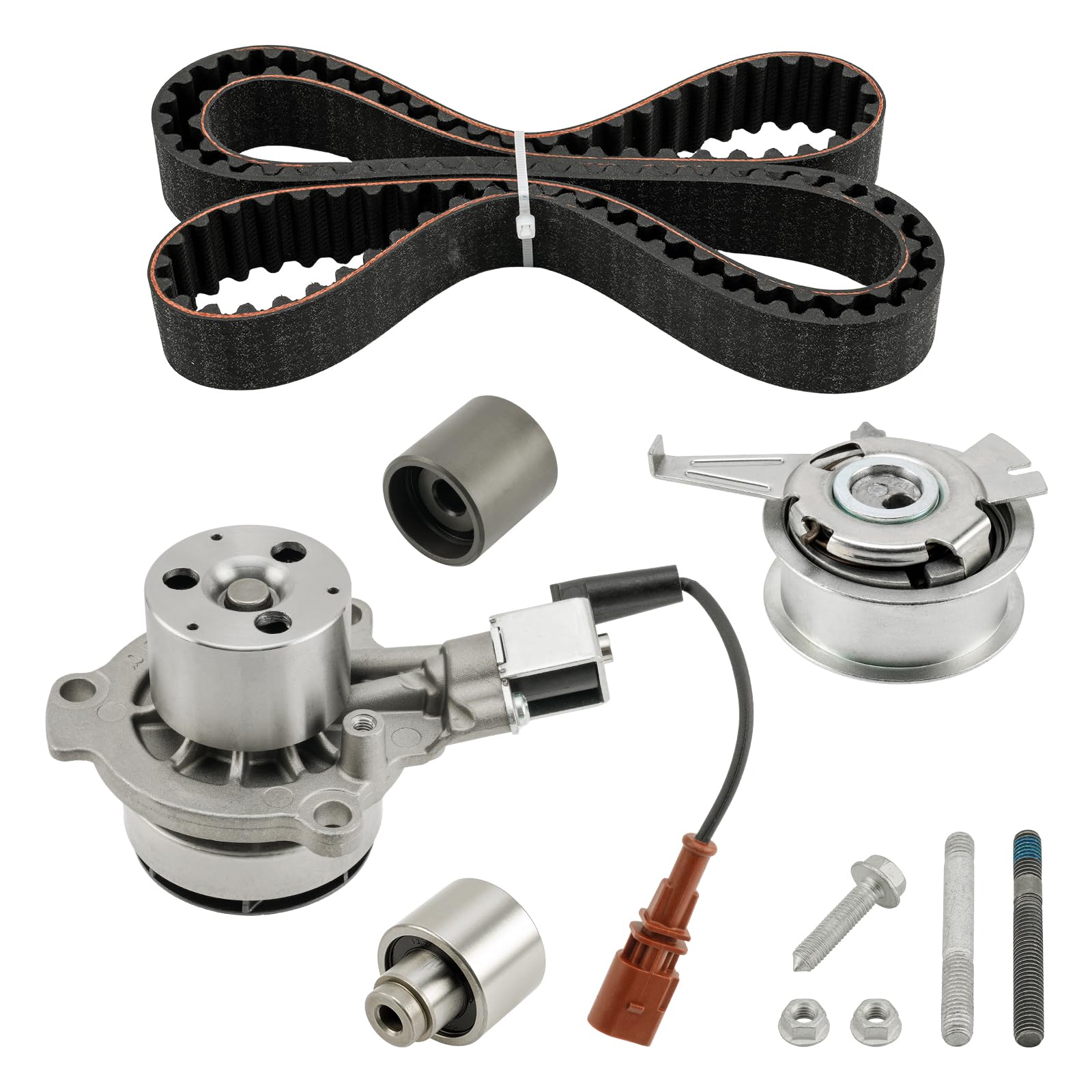 Fesuda Wasserpumpe+Zahnriemensatz ZK1066 Timing Belt Kit für Audi A3/A3 Sportback/A4 B8/Q3/Q5 2003-2015, VW Caddy/Golf/Passat/Polo/Tiguan 2008-2015 von Fesuda